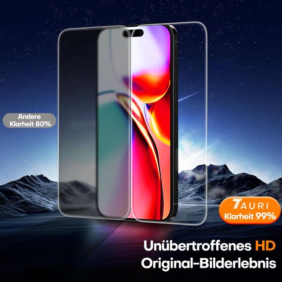TAURI für iPhone 16 Panzerglas 6,1" mit Staubfreie Installationswerkzeug, Gehärtete Glas Displayschutz, Full Screen Kratzfest Schutzglas, Anti-Fingerabdruck und Bubbles Schutzfolie, 3 Stück