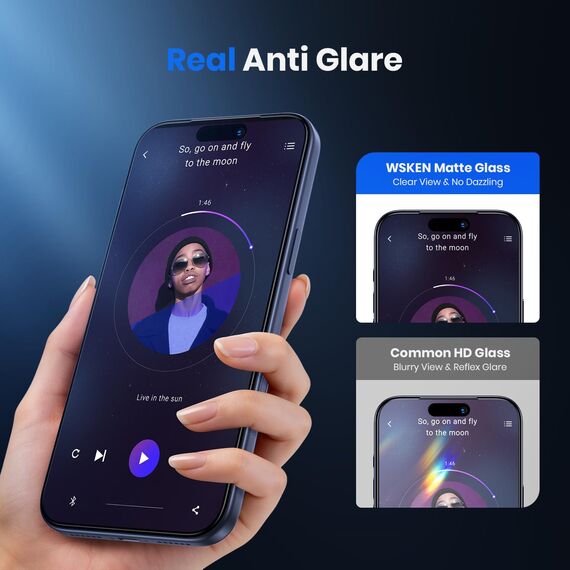 WSKEN für iPhone 17 Pro Max für Panzerglas Matte Sichtschutz - [360°Anti Spy][Anti Glare&Anti-Reflexion] 9H+Militär-Sicherheitsglas Privacy Schutzfolie,Anti Fingerabdruck,0 Blasen,Fast Unsichtbar