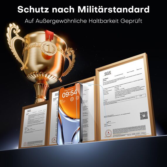 TAURI für iPhone 12/12 Pro Panzerglas 6,1" mit Staubfreie Installationswerkzeug, Gehärtete Glas Displayschutz, Full Screen Kratzfest Schutzglas, Anti-Fingerabdruck und Bubbles Schutzfolie, 3 Stück