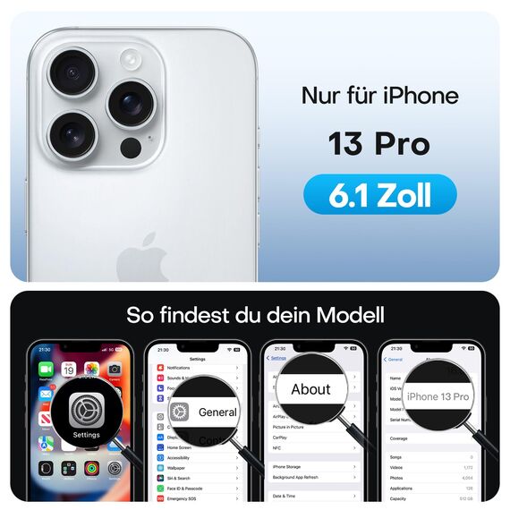 TAURI für iPhone 13 Pro Panzerglas 6,1" mit Staubfreie Installationswerkzeug, Gehärtete Glas Displayschutz, Full Screen Kratzfest Schutzglas, Anti-Fingerabdruck und Bubbles Schutzfolie, 3 Stück