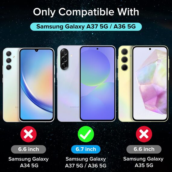 ivoler Schutzfolie für Samsung Galaxy A36 5G / A37 5G, Panzer Schutz Glas Folie Displayschutz mit Einfaches Installationswerkzeug, 9H Härte, HD Klar, Anti-Kratz, Anti-Bläschen, Anti-Stoßfest, 2 Stück