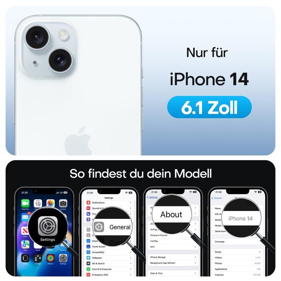 TAURI für iPhone 14 Panzerglas 6,1" mit Staubfreie Installationswerkzeug, Gehärtete Glas Displayschutz, Full Screen Kratzfest Schutzglas, Anti-Fingerabdruck und Bubbles Schutzfolie, 3 Stück