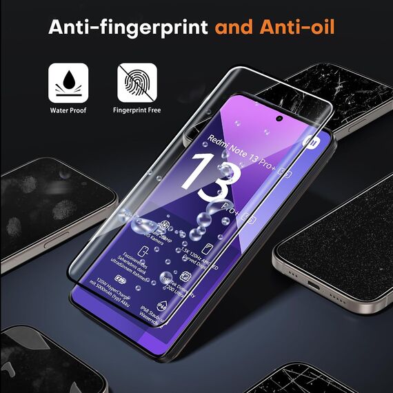 ZAXGLAR Schutzfolie für Xiaomi Redmi Note 13 Pro Plus 5G für Panzerglas,2 Stück Panzerfolie und 2 Stück Kameraschutz,HD Displayschutz, 9H Härte HD Schutzglas Displayfolie