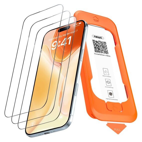 NEW'C 3 Stück Full Screen für iPhone Air Panzerglas (6,5 Zoll), Schutzglas [Auto-Installation], Frei von Kratzern, 9H Härte, Displayschutzfolie, Ultrabeständig folie
