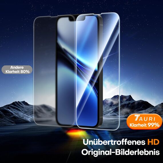 TAURI 3 Stück für iPhone 17e/iPhone 16e Panzerglas 6,1" mit Staubfreie Installationswerkzeug, Gehärtete Glas Displayschutz, Full Screen Kratzfest Schutzglas, Anti-Fingerabdruck und Bubbles Schutzfolie