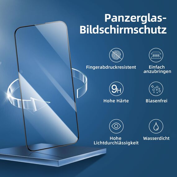 NEW'C 3 Stück Full Screen für iPhone 14 Pro Max/ 14 Plus, iPhone 13 Pro Max Panzerglas (6,7"), Schutzglas [Auto-Installation], Frei von Kratzern, 9H Härte, Displayschutzfolie, Ultrabeständig folie