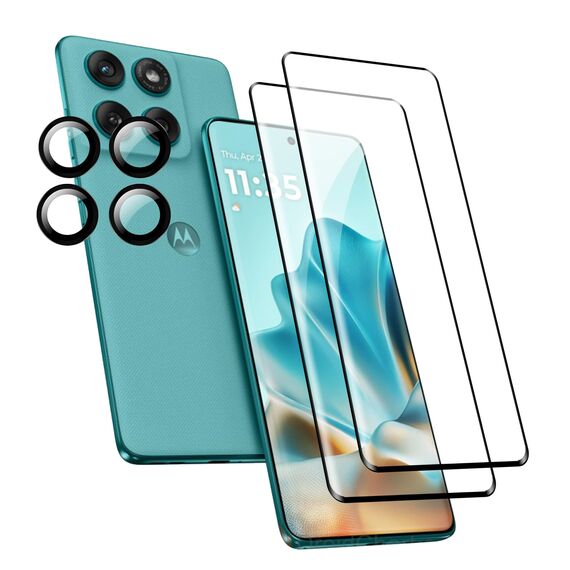 FDHYFGDY 2+4 Stück Schutzfolie für Motorola Edge 60/60 Fusion/60 Pro Panzerglas, Kameraschutz und Glasschutzfolie, 9H Härte, Anti-Bläschen HD Displayschutz