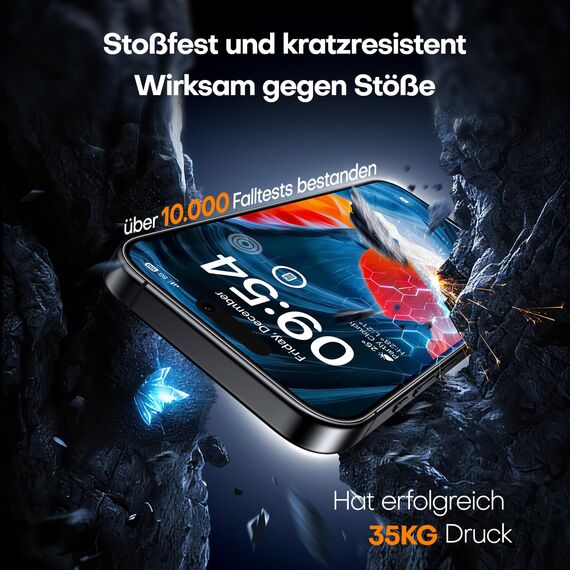 TAURI für iPhone 16 Pro Panzerglas 6,3" mit Staubfreie Installationswerkzeug, Gehärtete Glas Displayschutz, Full Screen Kratzfest Schutzglas, Anti-Fingerabdruck und Bubbles Schutzfolie, 3 Stück