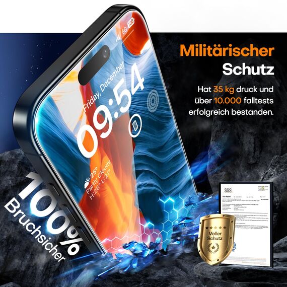 TAURI für iPhone 15 Pro Max Panzerglas 6,7" mit Staubfreie Installationswerkzeug, Gehärtete Glas Displayschutz, Full Screen Kratzfest Schutzglas, Anti-Fingerabdruck und Bubbles Schutzfolie, 3 Stück