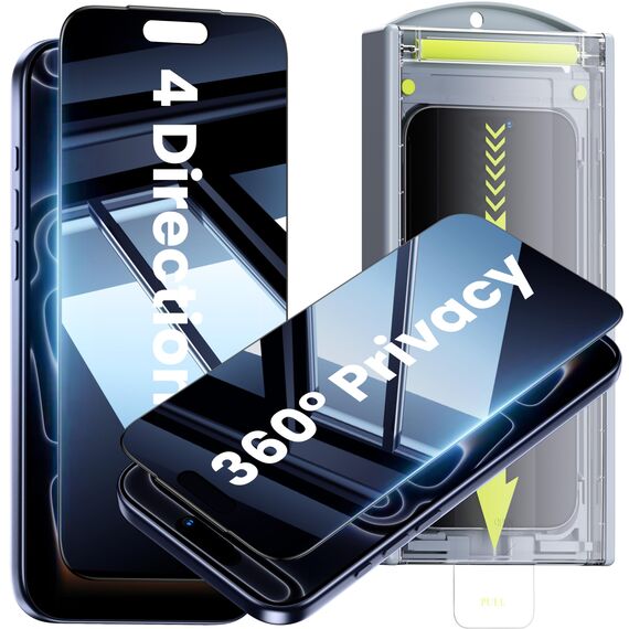WSKEN für iPhone 17 Pro Max für Panzerglas Sichtschutz - [360°Anti Spy][Auto Staubentfernung] 9H+Militär-Sicherheitsglas Schutzfolie,Anti Fingerabdruck,0 Blasen,Fast Unsichtbar,Kompatibel mit Hülle