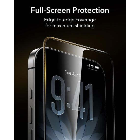 ESR für iPhone 17 und iPhone 16 Pro für Panzerglas von Corning [3 Sekunden Schnellinstallation], 9H+ Glas Displayschutz Militärstandard Bruchsicher Extrem Robust mit einfacher Befestigung, 3 Stück