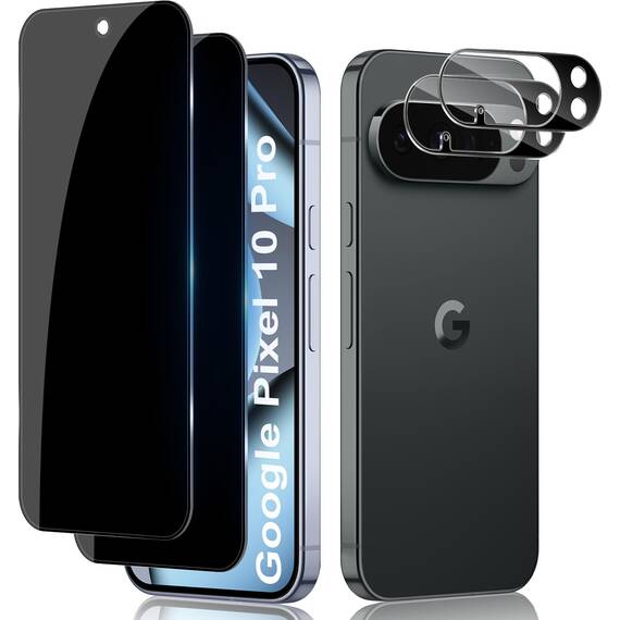 Lutree für Panzerglas für Google Pixel 10 Pro Sichtschutz Schutzfolie, 2+2 Stück Anti-Spähen Schutzglas + Kameraschutz Folie (Schwarz), 9H Härte HD Anti- Kratzer Privacy Anti-Spy Displayschutz