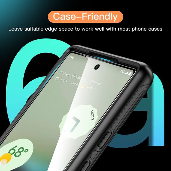 JETech Schutzfolie für Google Pixel 6a 6,1 Zoll, Panzer Schutz Glas Folie Displayschutz, Fingerabdruck-ID-Kompatibel, HD Klar, 3 Stück