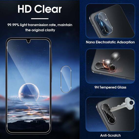 Lutree für Samsung Galaxy A17 5G/4G für Panzerglas Schutzfolie, 3+3 Stück Schutzglas + Kameraschutz Folie, 9H Härte HD Anti- Kratzer Bläschenfrei Displayfolie Displayschutz
