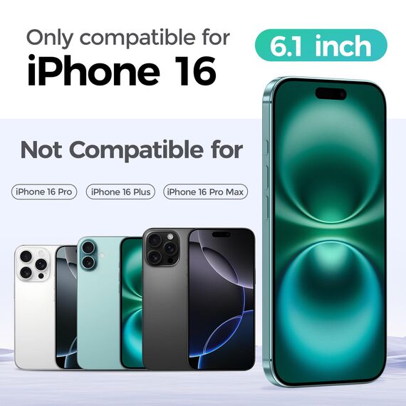 Niphabe 3 Stück Panzer Schutz Glas kompatible mit iPhone 16 Schutzfolie mit Kameraschutz, 9H Härte Hartglas, HD Displayschutz, Kratzfest–Bläschenfrei, Ultra-klar.