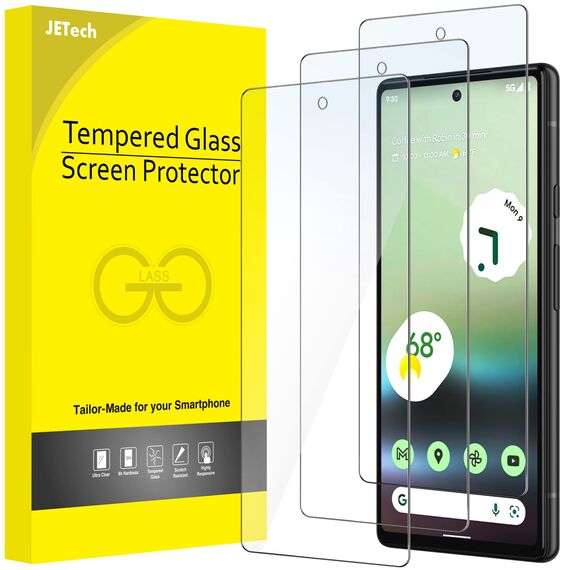 JETech Schutzfolie für Google Pixel 6a 6,1 Zoll, Panzer Schutz Glas Folie Displayschutz, Fingerabdruck-ID-Kompatibel, HD Klar, 3 Stück