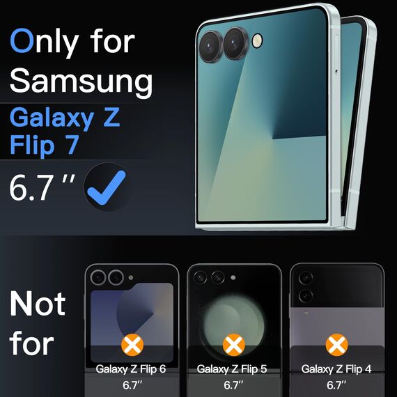 JETech Front Schutzfolie für Samsung Galaxy Z Flip 7 2025, Gehärtetes Glas Displayschutz mit Einfachem Installationswerkzeug, Hat Keinen Einfluss auf die Hülle, HD Klar, 3 Stück