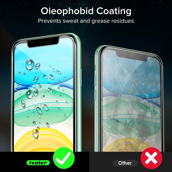 ivoler 2 Stück Schutzfolie für iPhone 11, Panzer Schutz Glas Folie Displayschutz mit Einfaches Installationswerkzeug, 9H Härte, HD Klar, Anti-Kratz, Anti-Bläschen, Anti-Stoßfest