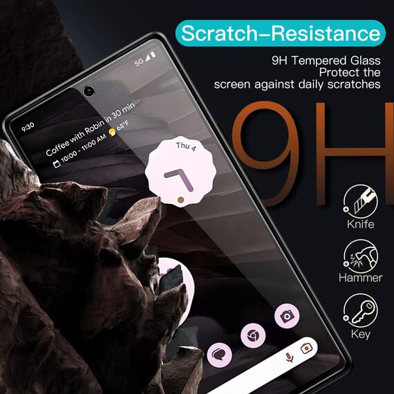 JETech Schutzfolie für Google Pixel 7a 6,1 Zoll, Panzer Schutz Glas Folie Displayschutz, Fingerabdruck-ID-Kompatibel, HD Klar, 3 Stück