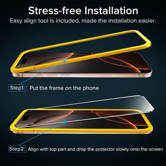 ivoler Schutzfolie für iPhone 16 Pro Max 6.9 Zoll, Panzer Schutz Glas Folie Displayschutz mit Einfaches Installationswerkzeug, 9H Härte, HD Klar, Anti-Kratz, Anti-Bläschen, Anti-Stoßfest, 2 Stück