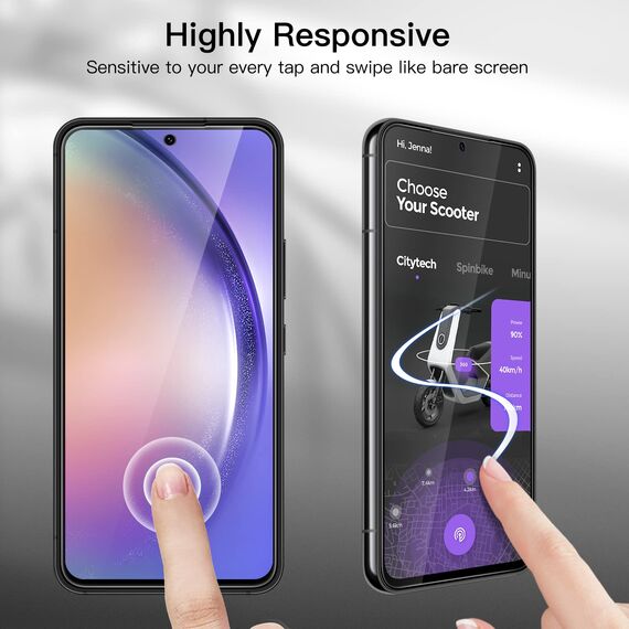 JETech Schutzfolie für Samsung Galaxy A54 5G 6,4 Zoll mit Kameraschutz, 9H Panzer Schutz Glas Folie Displayschutz, Kratzfest, HD Klar, 2 Stück Jeweils