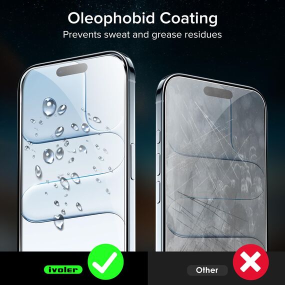 ivoler Schutzfolie für iPhone 17 Air/iPhone Air 6.5 Zoll, Panzer Schutz Glas Folie Displayschutz mit Einfaches Installationswerkzeug, 9H Härte, HD Klar, Anti-Kratz, Anti-Bläschen, 2 Stück