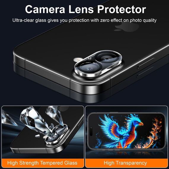 Esanik 2+2 Stück für iPhone 17 für Panzerglas Matte, 2x Matte Schutzfolie mit 2x Kameraschutz, 9H Anti-Glare Displayschutz Folie, 2025-6,3 Zoll