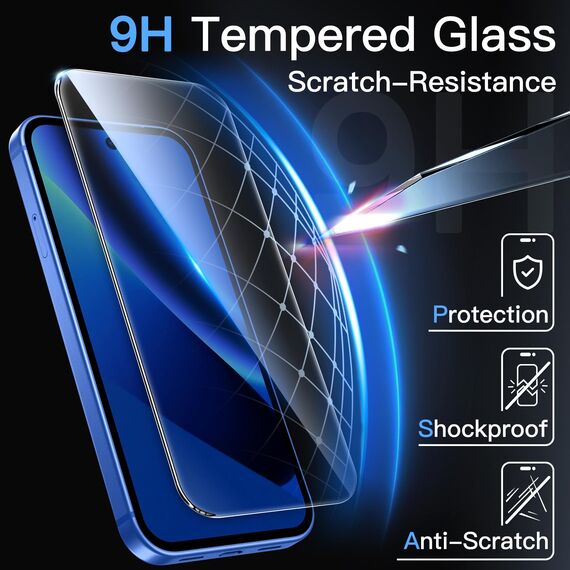 JETech Schutzfolie für Google Pixel 10a, 9H Gehärtete Glas Displayschutz mit Einfacher Installationswerkzeug, Fingerabdruck Kompatibel, HD Klar, 3 Stück