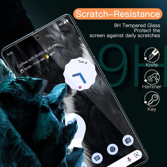JETech Schutzfolie für Google Pixel 7, Panzer Schutz Glas Folie Displayschutz mit Einfaches Installationswerkzeug, Fingerabdruck-ID-Kompatibel, HD Klar, 3 Stück