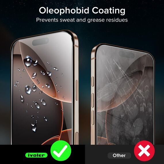 ivoler Schutzfolie für iPhone 16 Pro Max 6.9 Zoll, Panzer Schutz Glas Folie Displayschutz mit Einfaches Installationswerkzeug, 9H Härte, HD Klar, Anti-Kratz, Anti-Bläschen, Anti-Stoßfest, 2 Stück
