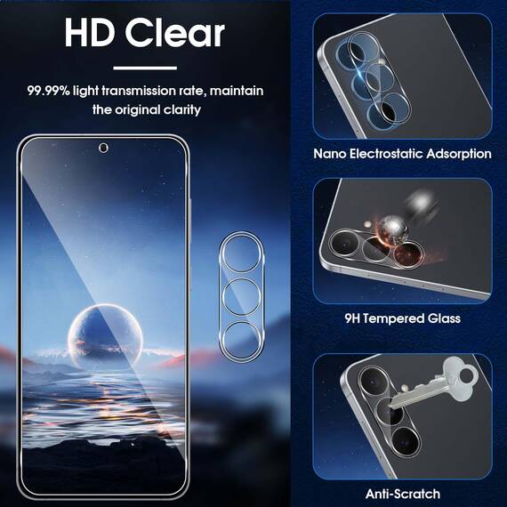 Lutree für Samsung Galaxy S25 FE 5G für Panzerglas Schutzfolie, 3+3 Stück Schutzglas + Kameraschutz Folie, 9H Härte HD Anti- Kratzer Bläschenfrei Displayfolie Displayschutz