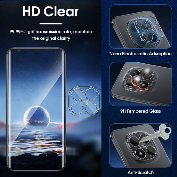Lutree für Panzerglas für Xiaomi Redmi Note 15 Pro Plus/Note 15 Pro+ 5G/ Poco M8 Pro Schutzfolie, 2+2 Stück 3D Schutzglas und Kameraschutz Folie, 9H Härte HD Displayschutz Anti- Kratzer Displayfolie