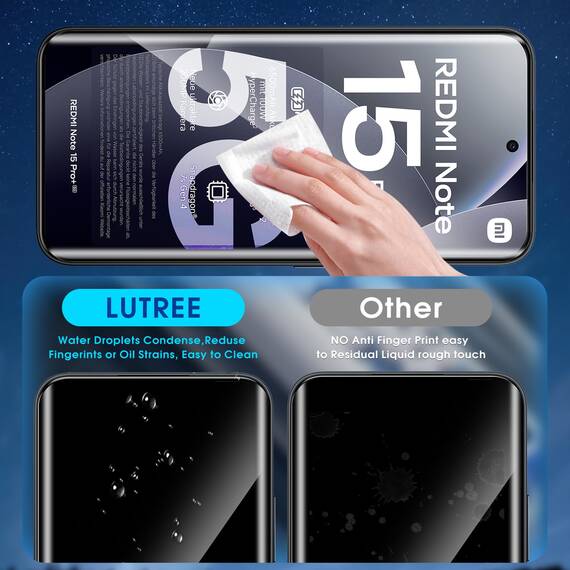 Lutree für Panzerglas für Xiaomi Redmi Note 15 Pro Plus/Note 15 Pro+ 5G/ Poco M8 Pro Schutzfolie, 2+2 Stück 3D Schutzglas und Kameraschutz Folie, 9H Härte HD Displayschutz Anti- Kratzer Displayfolie