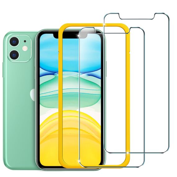 ivoler 2 Stück Schutzfolie für iPhone 11, Panzer Schutz Glas Folie Displayschutz mit Einfaches Installationswerkzeug, 9H Härte, HD Klar, Anti-Kratz, Anti-Bläschen, Anti-Stoßfest