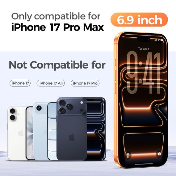 Niphabe für iPhone 17 Pro Max für Panzerglas, Kompatibel mit 3 Stück iPhone 17 Pro Max Schutzfolie mit Kameraschutz, 9H Härte Hartglas, HD Displayschutz, Ultra-klar-Einfachem Installationswerkzeug