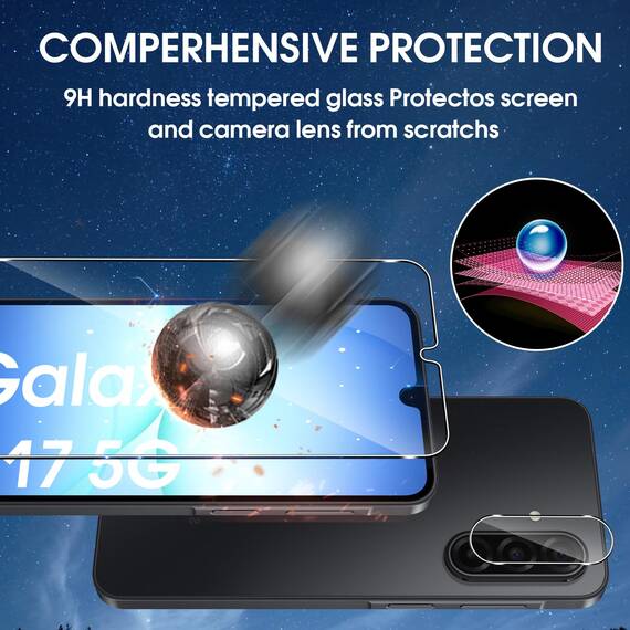Lutree für Samsung Galaxy A17 5G/4G für Panzerglas Schutzfolie, 3+3 Stück Schutzglas + Kameraschutz Folie, 9H Härte HD Anti- Kratzer Bläschenfrei Displayfolie Displayschutz