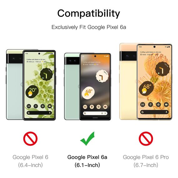 JETech Schutzfolie für Google Pixel 6a 6,1 Zoll, Panzer Schutz Glas Folie Displayschutz, Fingerabdruck-ID-Kompatibel, HD Klar, 3 Stück
