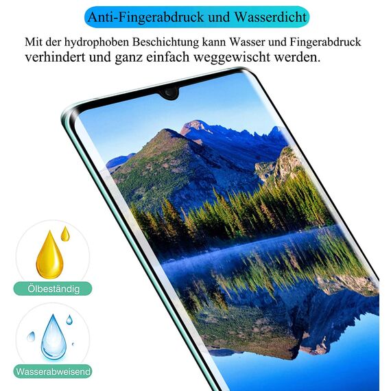 AssKdys Schutzfolie für Huawei P30 Pro,9H Härte, Anti-Bläschen, Fingerabdrucksensor Kompatible, HD Schutzglas, Anti-Öl, Displayschutz Folie für P30 Pro Gehärtetes Glas [2 Stück]