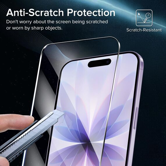 ivoler Schutzfolie für iPhone 17 / iPhone 16 Pro 6.3 Zoll, Panzer Glas Displayschutz mit 30 Sek. Installation, einfaches Montagetool, 9H Härte, HD-Klar, Kratzfest, Blasenfrei –2 Stück