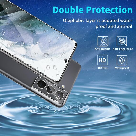 Lutree für Samsung Galaxy S21 5G für Panzerglas Schutzfolie, 2+2 Stück Schutzglas + Kameraschutz Folie, 9H Härte Anti- Kratzer Displayfolie Bläschenfrei HD Displayschutz