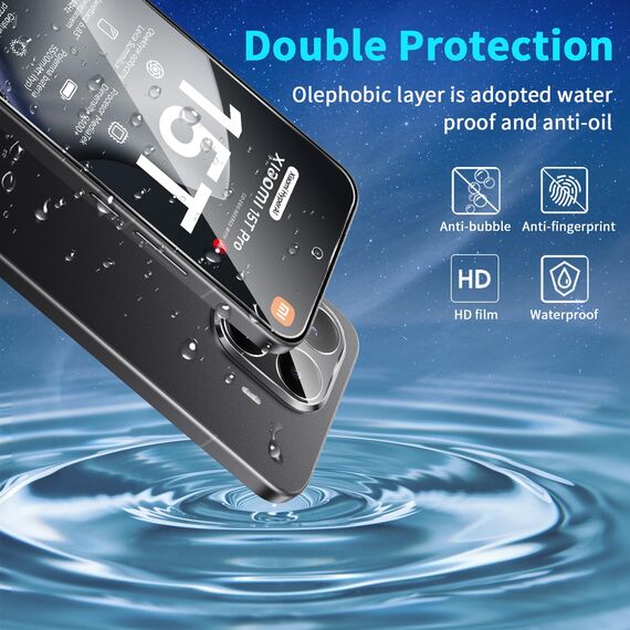 Lutree für Xiaomi 15T Pro/Xiaomi Mi 15T Pro für Panzerglas Schutzfolie, 3+3 Stück Schutzglas + Kameraschutz Folie, 9H Härte HD Anti- Kratzer Bläschenfrei Displayfolie Displayschutz