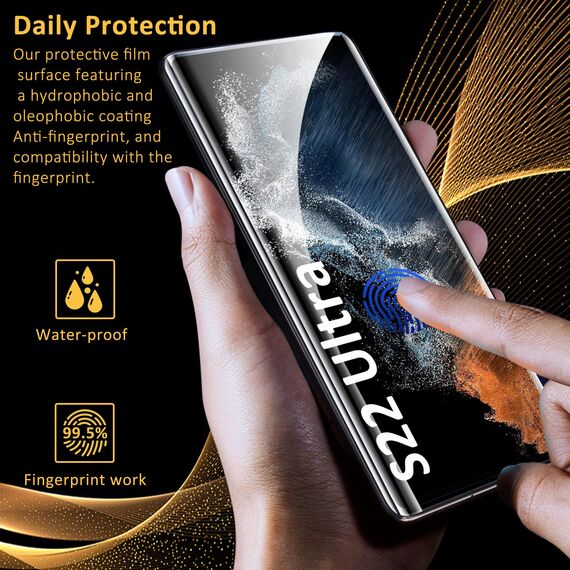 3 Stück Für Samsung Galaxy S22 Ultra Panzer Schutz Glas Folie, Fingerabdruck kompatibel, 9H Härte, HD Clear Displayschutz Schutzfolie Glas für Samsung S22 Ultra 5G