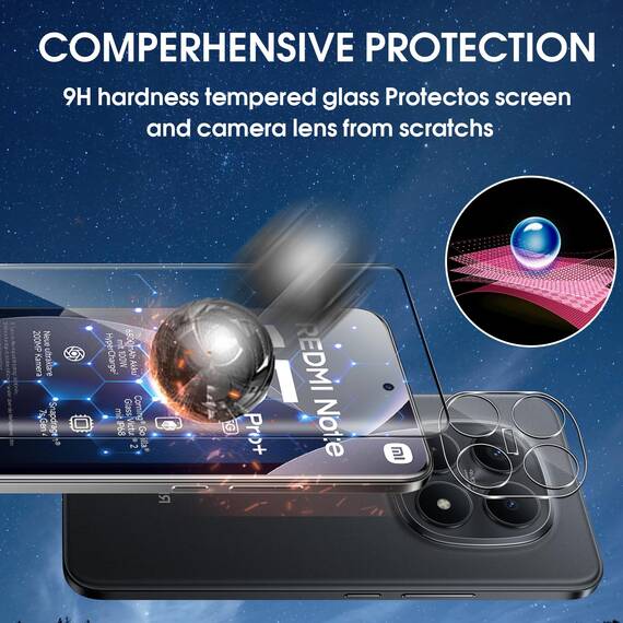 Lutree für Panzerglas für Xiaomi Redmi Note 15 Pro Plus/Note 15 Pro+ 5G/ Poco M8 Pro Schutzfolie, 2+2 Stück 3D Schutzglas und Kameraschutz Folie, 9H Härte HD Displayschutz Anti- Kratzer Displayfolie