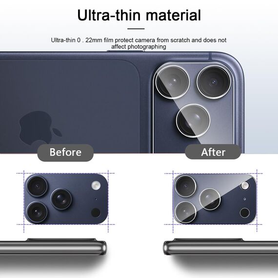 GEEMEE 2 Stück für iPhone 17 Pro für Kameraschutz Panzerglas Schutzfolie, 9H Härte HD-Klare Anti- Kratzer Kamera Displayschutz, Blasenfrei Folie Gehärtetes Glas Folie