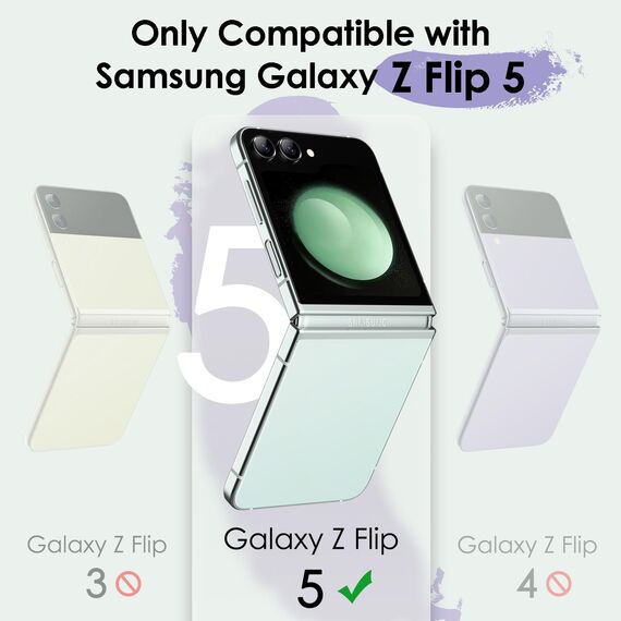 JETech Front Schutzfolie für Samsung Galaxy Z Flip 5, 9H Gehärtetes Glas Displayschutz, Anti-Kratzer, HD Klar, 3 Stück