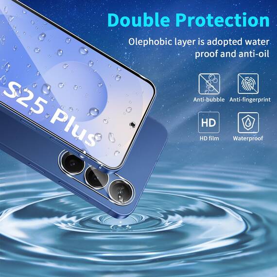 Lutree für Samsung Galaxy S25 Plus 5G/S25+ 5G für Panzerglas Schutzfolie, 3+3 Stück Schutzglas + Kameraschutz Folie, 9H Härte HD Displayschutz Bläschenfrei Anti- Kratzer Displayfolie