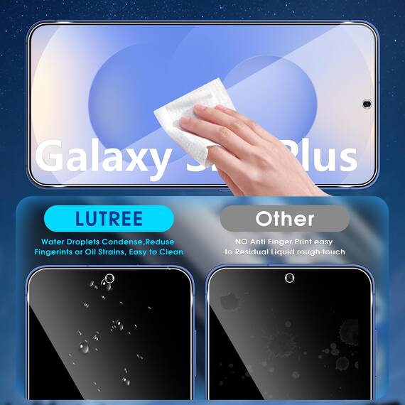Lutree für Samsung Galaxy S25 Plus 5G/S25+ 5G für Panzerglas Schutzfolie, 3+3 Stück Schutzglas + Kameraschutz Folie, 9H Härte HD Displayschutz Bläschenfrei Anti- Kratzer Displayfolie