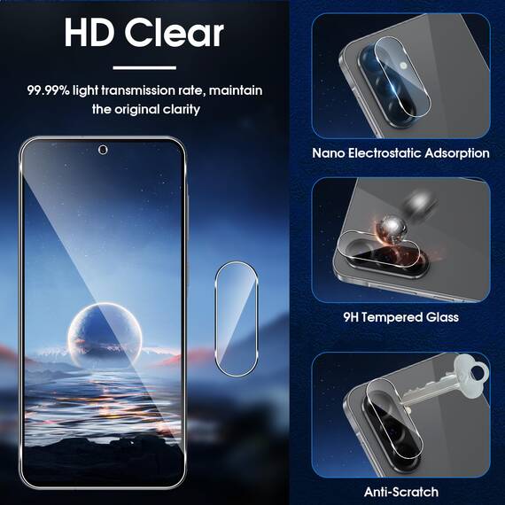 Lutree für Samsung Galaxy A56 5G für Panzerglas Schutzfolie, 3+3 Stück Schutzglas + Kameraschutz Folie, HD Bläschenfrei Displayschutz Anti- Kratzer 9H Härte Displayfolie für Samsung A56 5G
