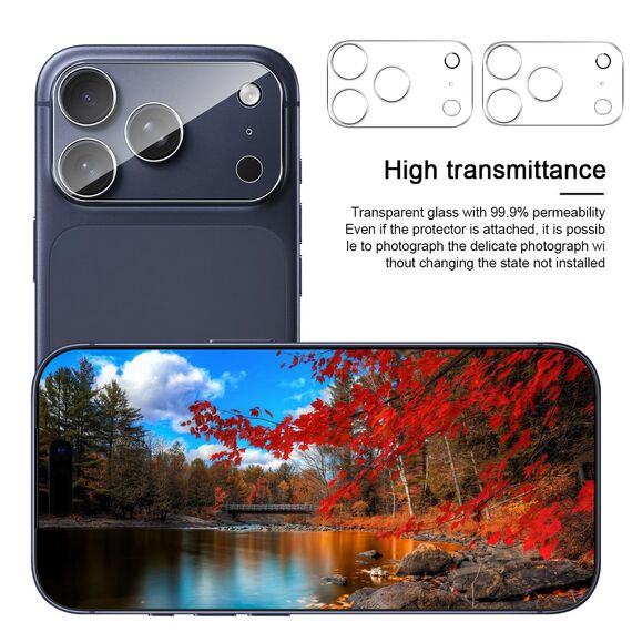 GEEMEE 2 Stück für iPhone 17 Pro für Kameraschutz Panzerglas Schutzfolie, 9H Härte HD-Klare Anti- Kratzer Kamera Displayschutz, Blasenfrei Folie Gehärtetes Glas Folie