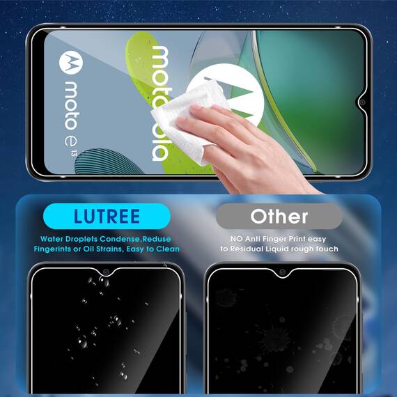 Lutree für Panzerglas für Motorola Moto E13 Schutzfolie, 2+2 Stück Schutzglas und Kameraschutz Folie, 9H Härte HD Anti- Kratzer Anti-Bläschen Displayschutz Displayfolie